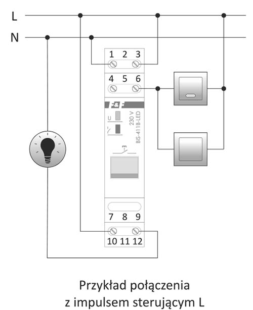 BIS-411B-LED - schemat podłączenia